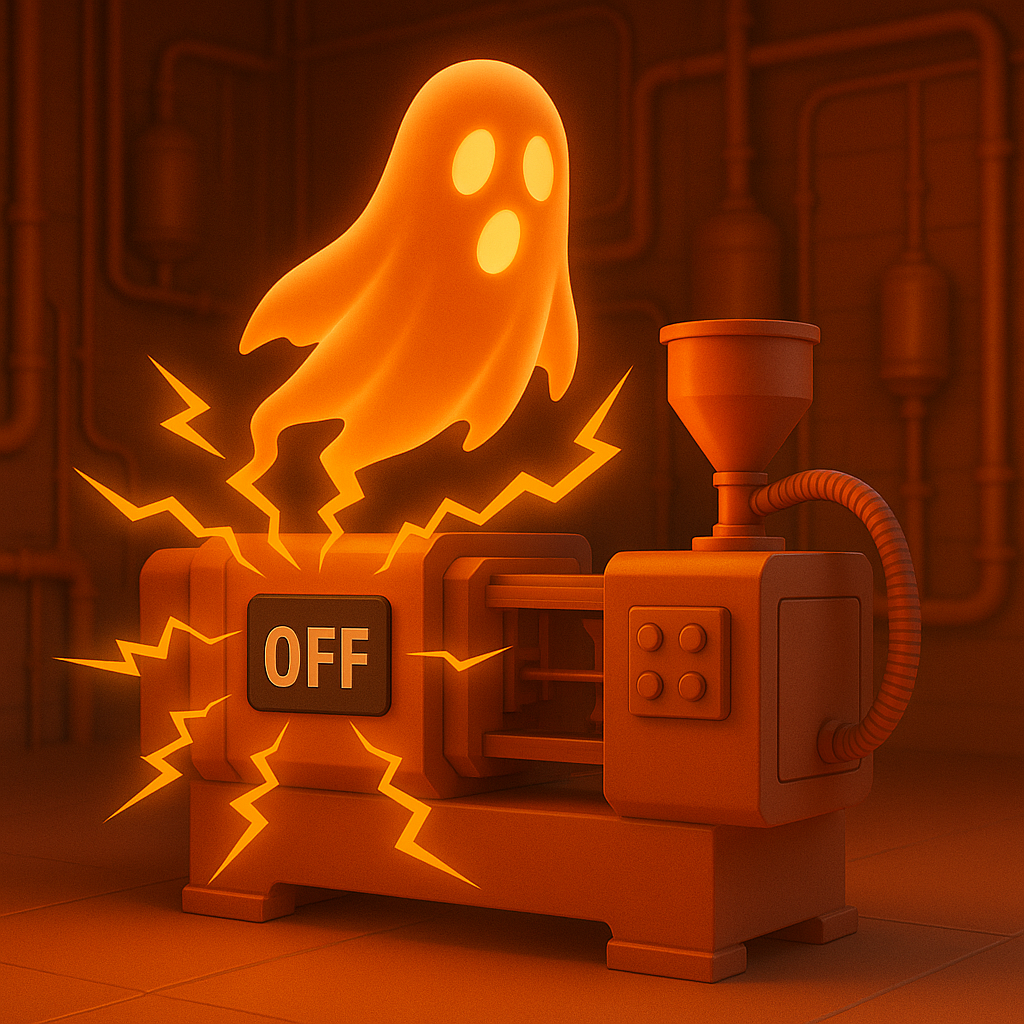 Industrial equipment off but still consuming energy, phantom loads